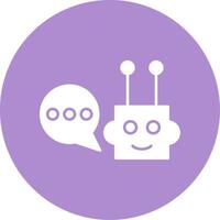 Chatbot Glyph Circle Icon vector