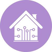 Smart Home Glyph Circle Icon vector