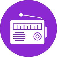 Radio Glyph Circle Icon vector