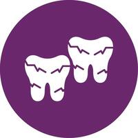 Tooth Damaged Glyph Circle Icon vector