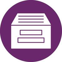 Archive Glyph Circle Icon vector