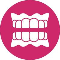 Denture Glyph Circle Icon vector