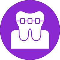 Braces Glyph Circle Icon vector
