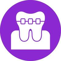 Braces Glyph Circle Icon vector