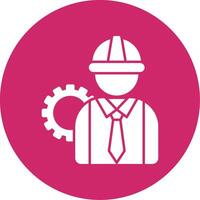 Engineer Glyph Circle Icon vector