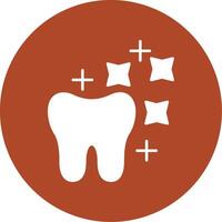 Tooth Whitening Glyph Circle Icon vector