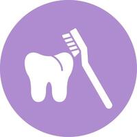 Toothbrush Glyph Circle Icon vector