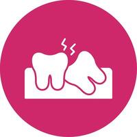 Wisdom Tooth Glyph Circle Icon vector