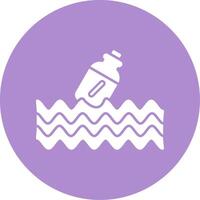 Message In A Bottle Glyph Circle Icon vector