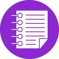 Notes Glyph Circle Icon vector