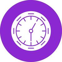 icono de círculo de glifo de reloj de pared vector