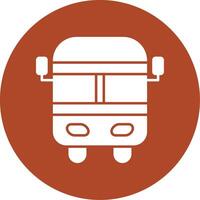 School Bus Glyph Circle Icon vector