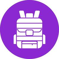 Backpack Glyph Circle Icon vector