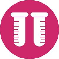 Test Tube Glyph Circle Icon vector