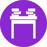 School Desk Glyph Circle Icon vector