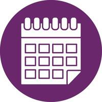 Calendar Glyph Circle Icon vector