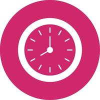 Wall Clock Glyph Circle Icon vector