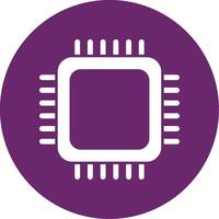 CPU Glyph Circle Icon vector