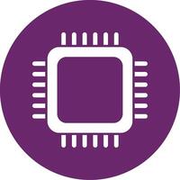 icono de círculo de glifo de cpu vector