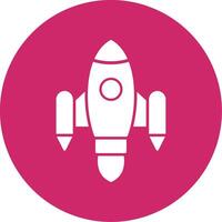 Space Ship Launch Glyph Circle Icon vector