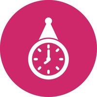 icono de círculo de glifo de reloj de pared vector