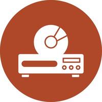 Dvd Player Glyph Circle Icon vector