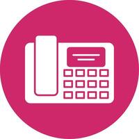 Telephone Glyph Circle Icon vector