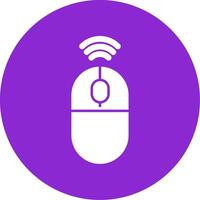 Wireless Mouse Glyph Circle Icon vector