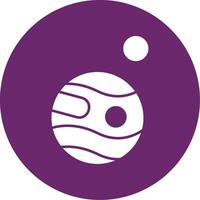 Mars With Satellite Glyph Circle Icon vector