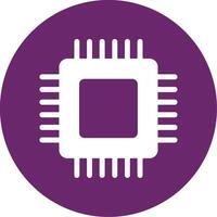 Circuit Board Glyph Circle Icon vector