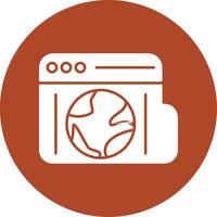 Browser Glyph Circle Icon vector