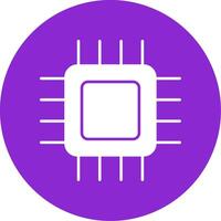 icono de círculo de glifo de cpu vector