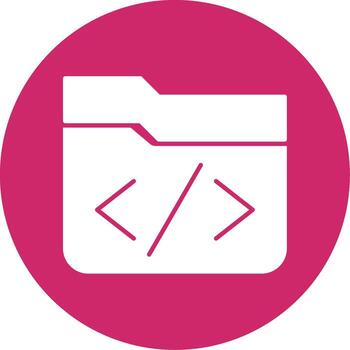 Coding Glyph Circle Icon vector