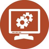 Setting Glyph Circle Icon vector