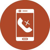 Missed Call Glyph Circle Icon vector