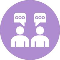 Talking Glyph Circle Icon vector