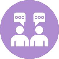 Talking Glyph Circle Icon vector