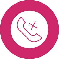 Missed Call Glyph Circle Icon vector