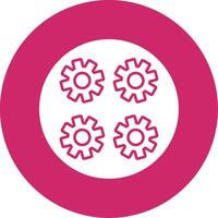 Gears Glyph Circle Icon vector