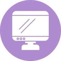 Monitor Glyph Circle Icon vector