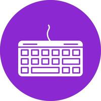 icono de círculo de glifo de teclado vector