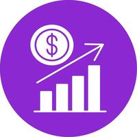 Growth Glyph Circle Icon vector