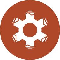 Setting Glyph Circle Icon vector