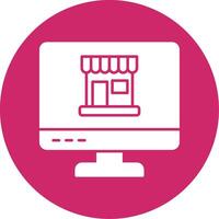 Online Shopping Glyph Circle Icon vector