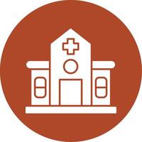 Hospital Glyph Circle Icon vector