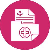 Medical Folder Glyph Circle Icon vector