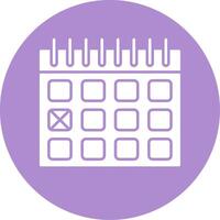 Calendar Date Glyph Circle Icon vector