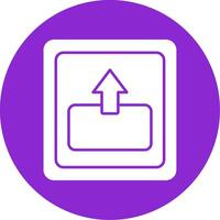 Out Glyph Circle Icon vector