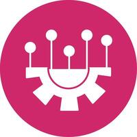 Setting Glyph Circle Icon vector