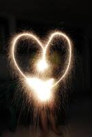 heart shaped fireworks photo